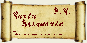 Marta Mašanović vizit kartica